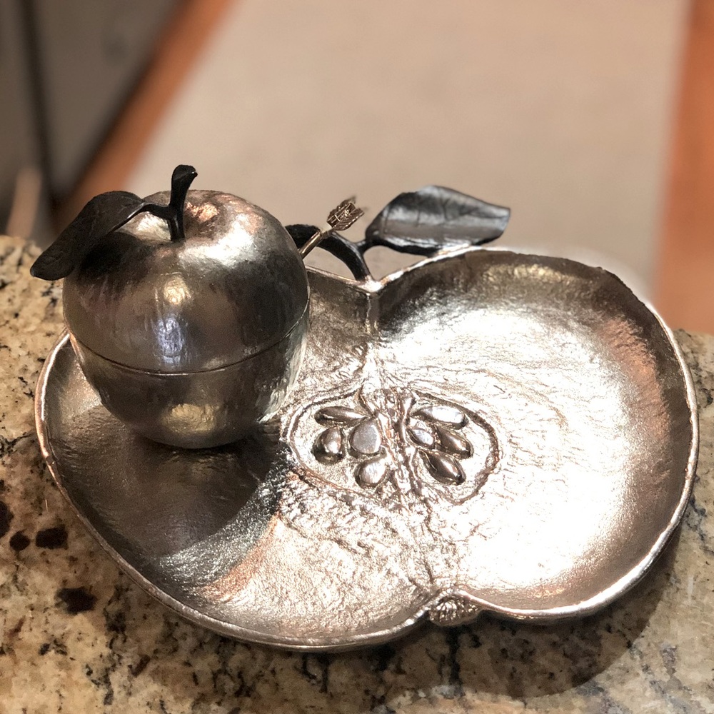 Michael Aram Apple Honey Pot and Plate